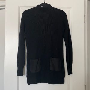 Black Banana Republic Turtle Neck Sweater with Suede Pockets